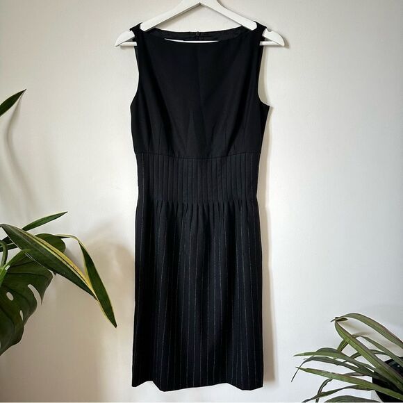 Akris Punto Black Sleeveless Boat Neck Sheath Wool Dress Size US4 F 36 - Picture 1 of 9